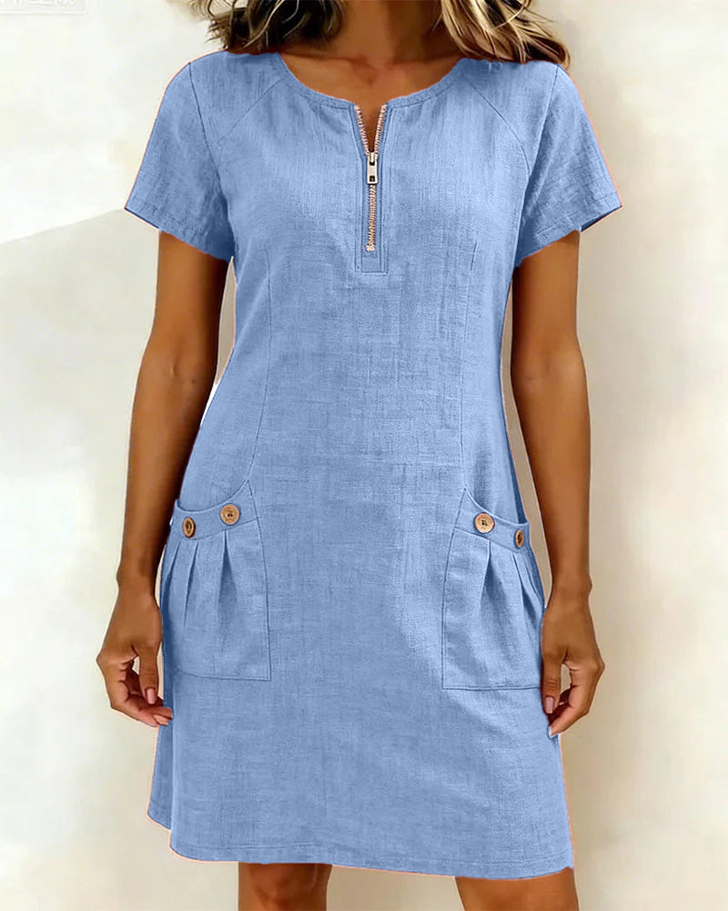 Noor midi dress with zip pockets – image 6
