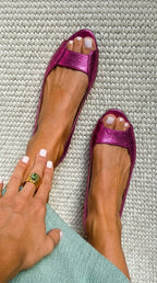 Pia | Polished Flat Sandals