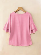 Celina flared sleeve pleated blouse – image 14