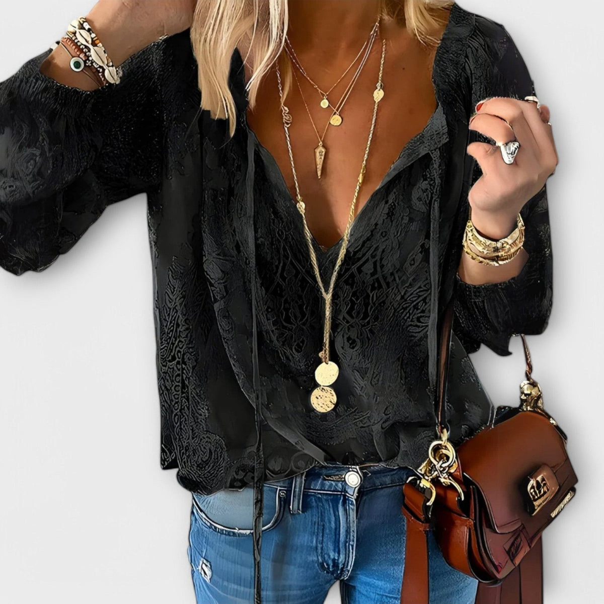 Milana | Elegant Tie Neck Blouse