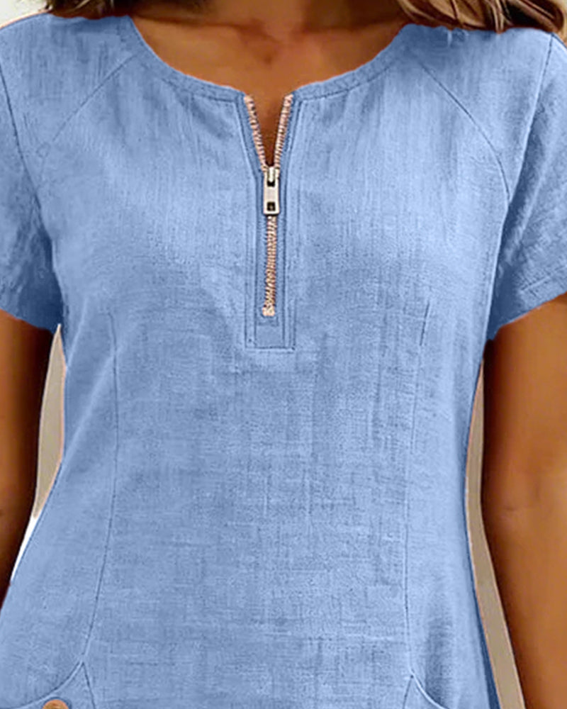 Noor midi dress with zip pockets – image 17