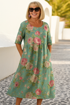 Bettina botanical flowing midi dress