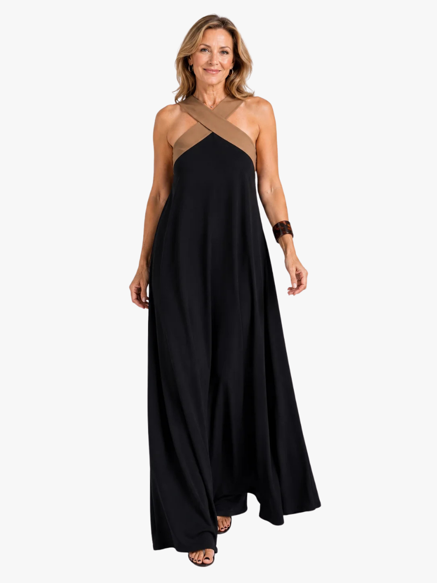 Romane two tone maxi dress