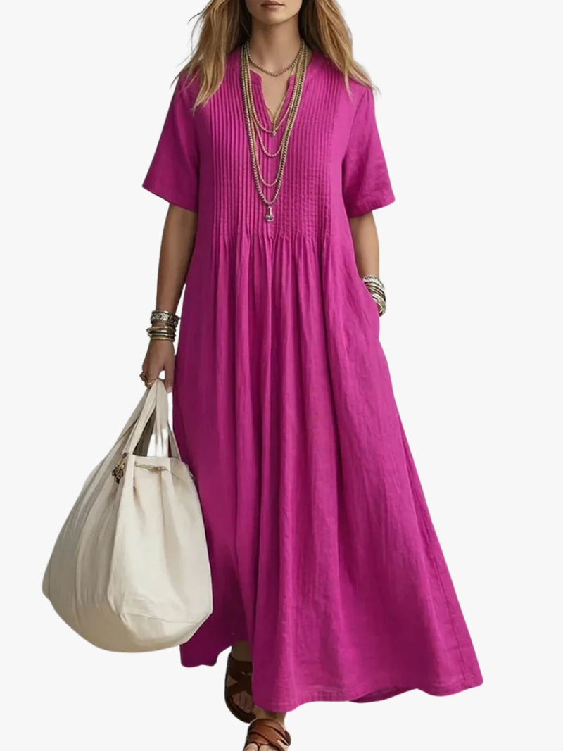Fleur loose pleated maxi dress