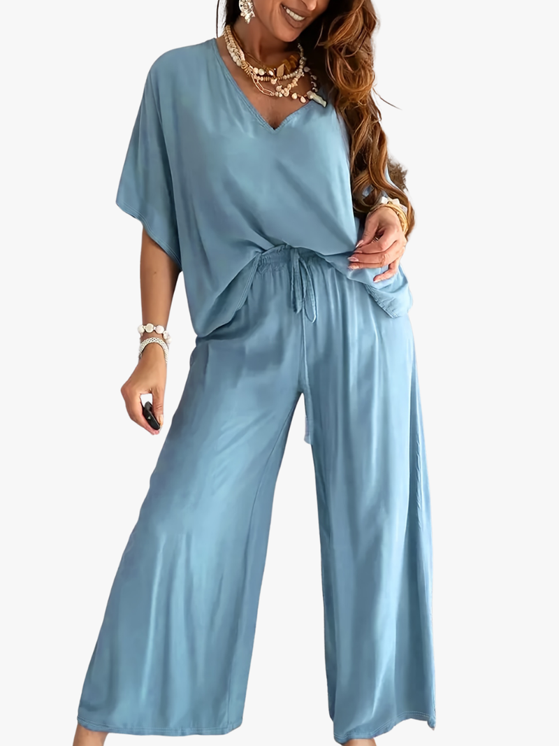 Lucie two piece V neck set