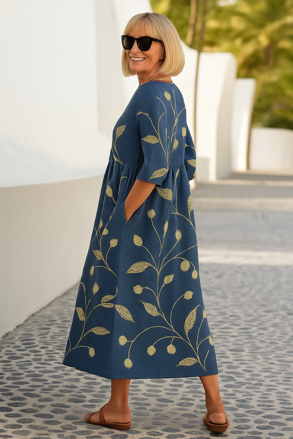 Bettina botanical flowing midi dress