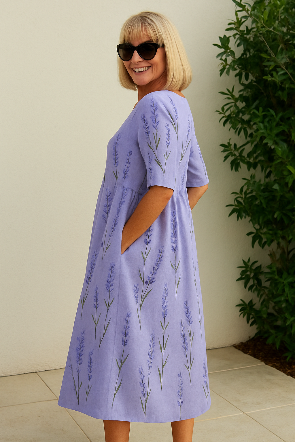 Bettina botanical flowing midi dress