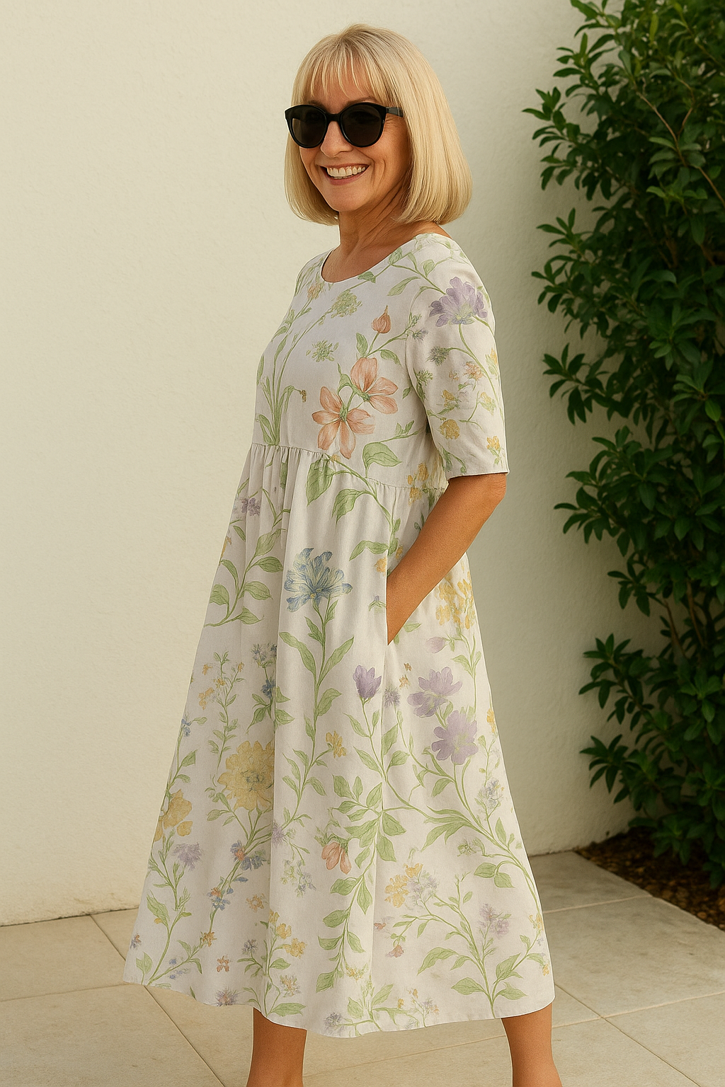 Bettina botanical flowing midi dress