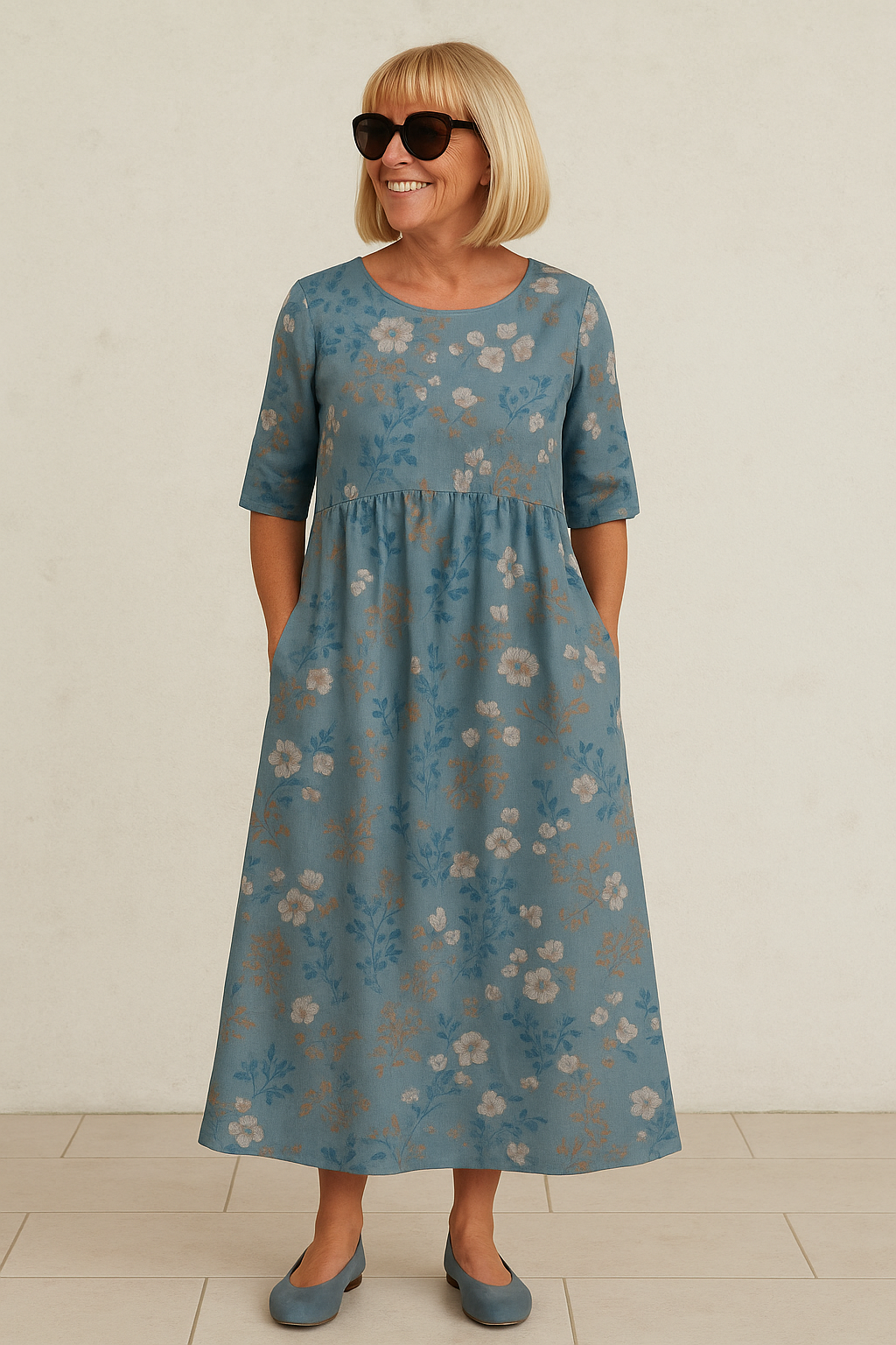 Bettina botanical flowing midi dress