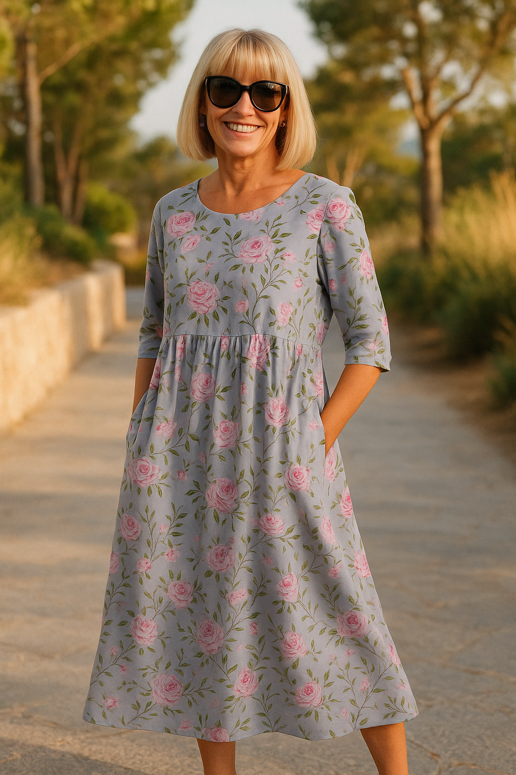 Bettina botanical flowing midi dress