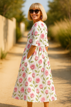Bettina botanical flowing midi dress