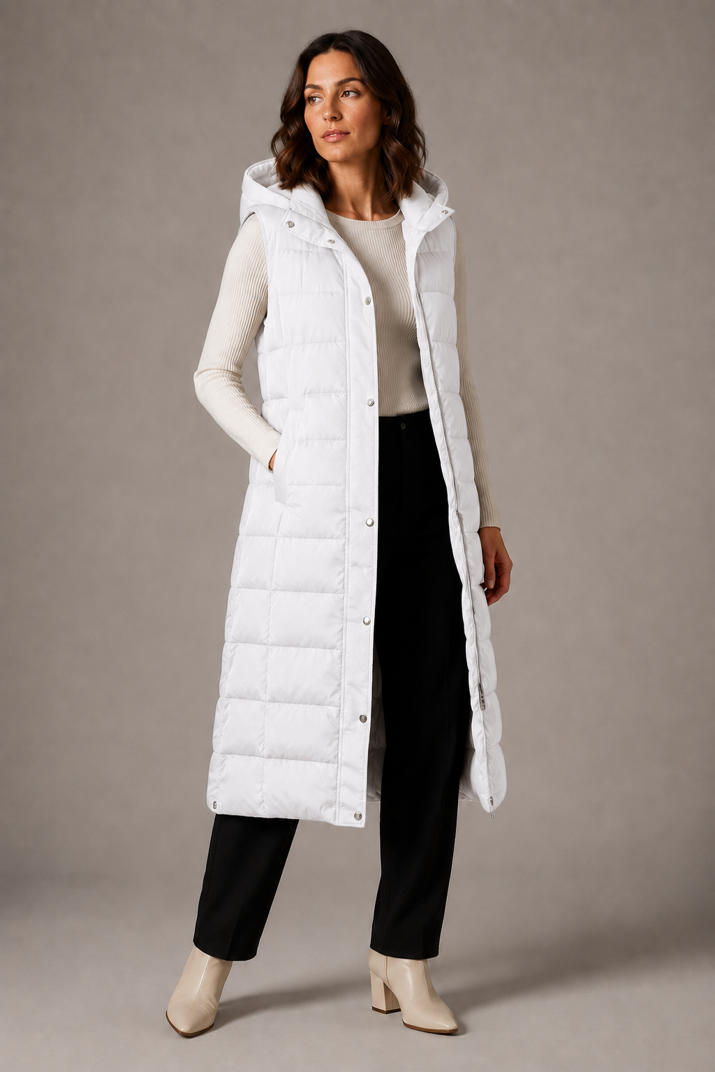 Carys | Graceful Longline Padded Gilet