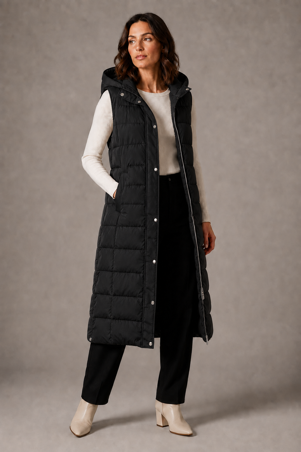 Carys | Graceful Longline Padded Gilet