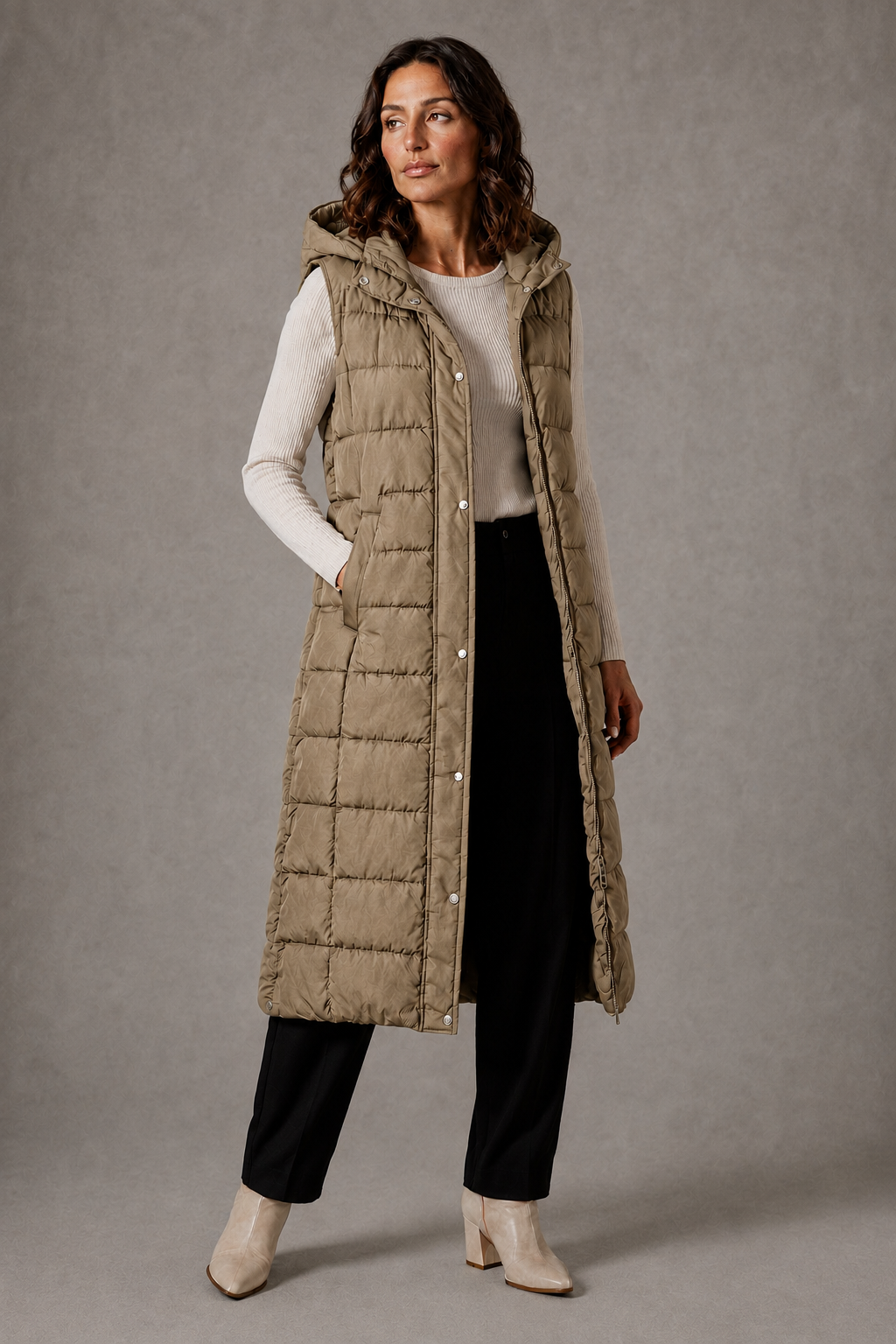 Carys | Graceful Longline Padded Gilet