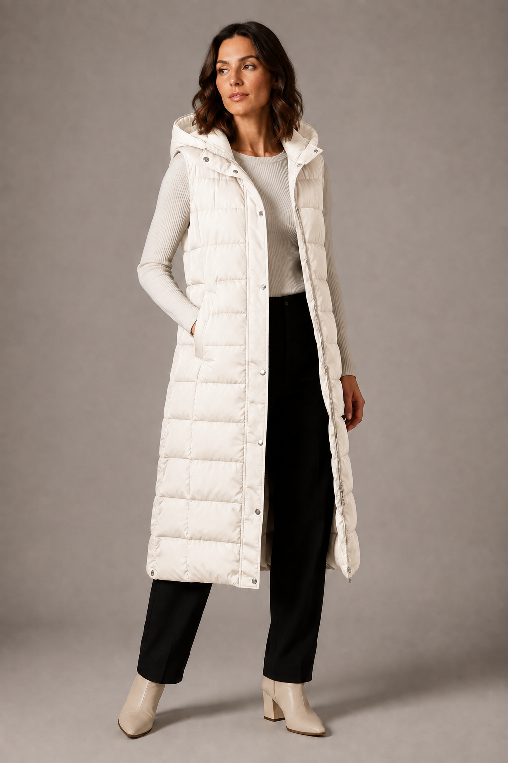 Carys | Graceful Longline Padded Gilet