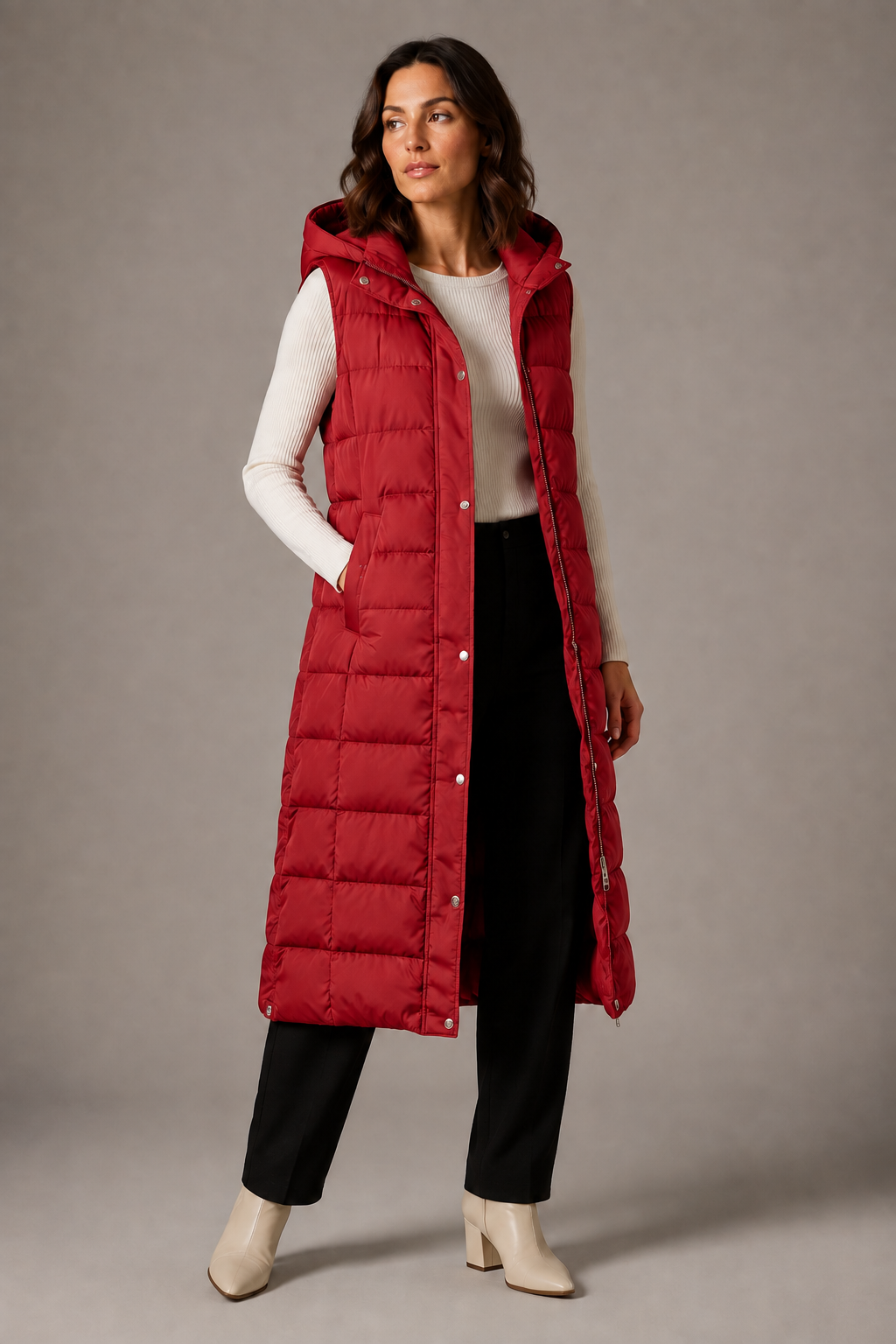 Carys | Graceful Longline Padded Gilet