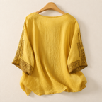 Zelie embroidered linen blouse