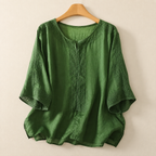 Zelie embroidered linen blouse