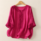Zelie embroidered linen blouse