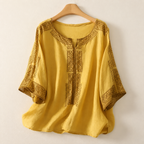 Zelie embroidered linen blouse