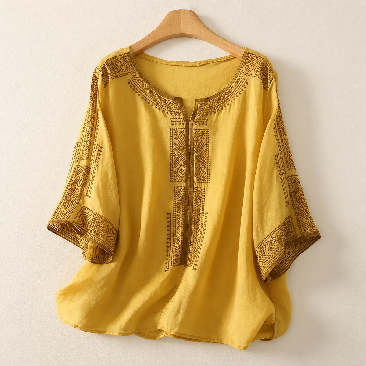 Zelie embroidered linen blouse