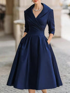 Lark A-line wrap midi dress
