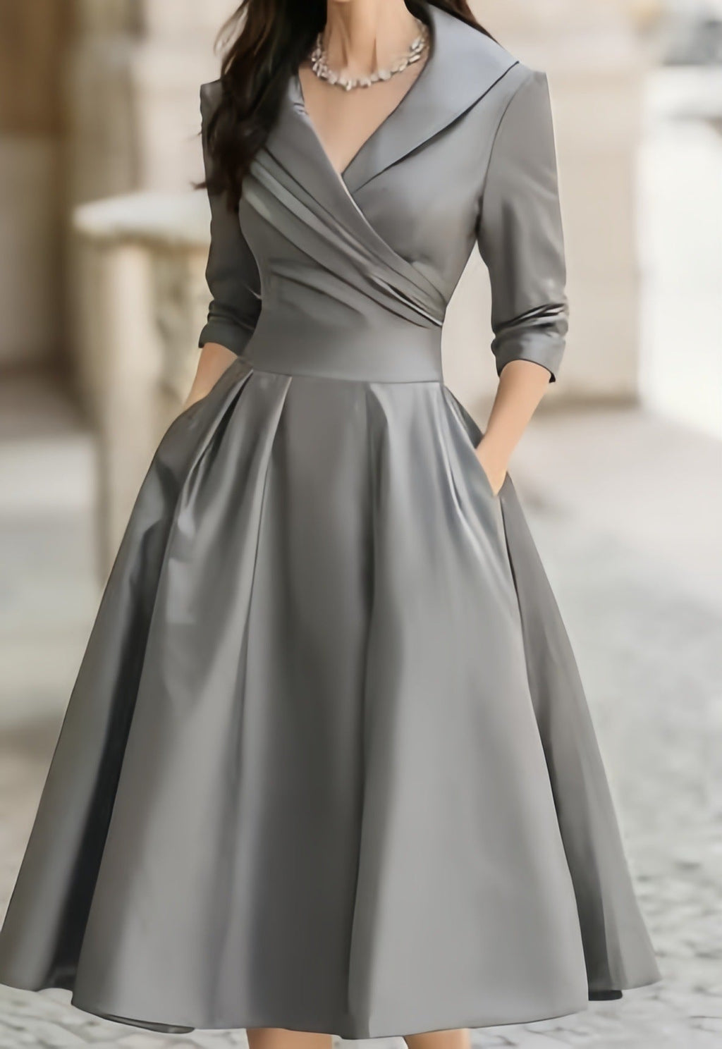Lark A-line wrap midi dress