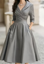 Lark A-line wrap midi dress