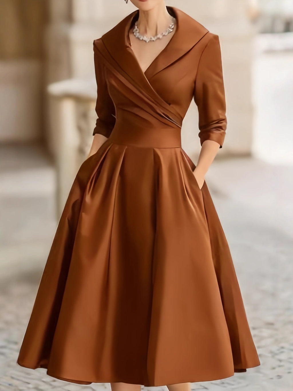 Lark A-line wrap midi dress