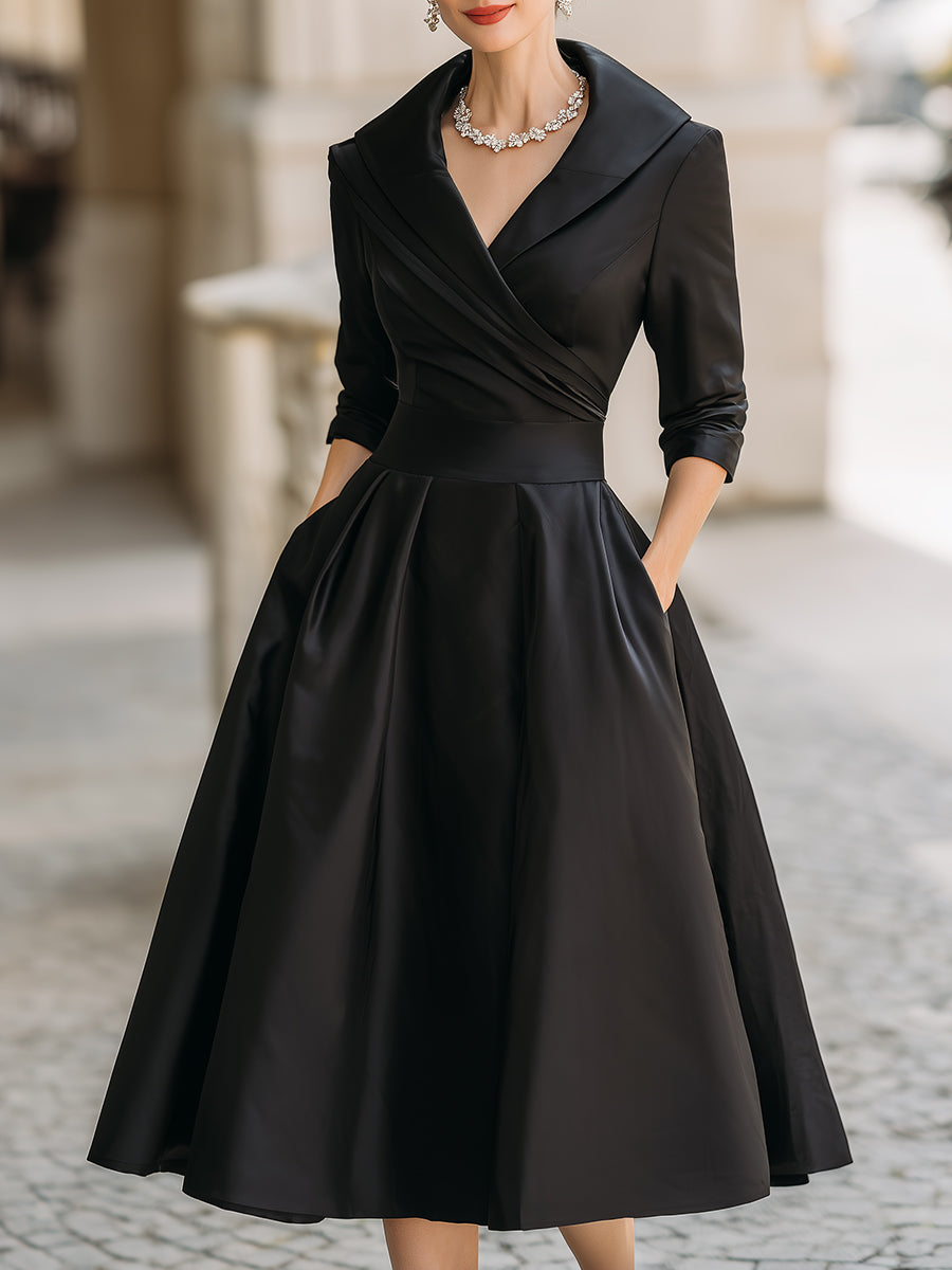 Lark A-line wrap midi dress