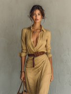 Xanthe linen shirt maxi dress – image 2