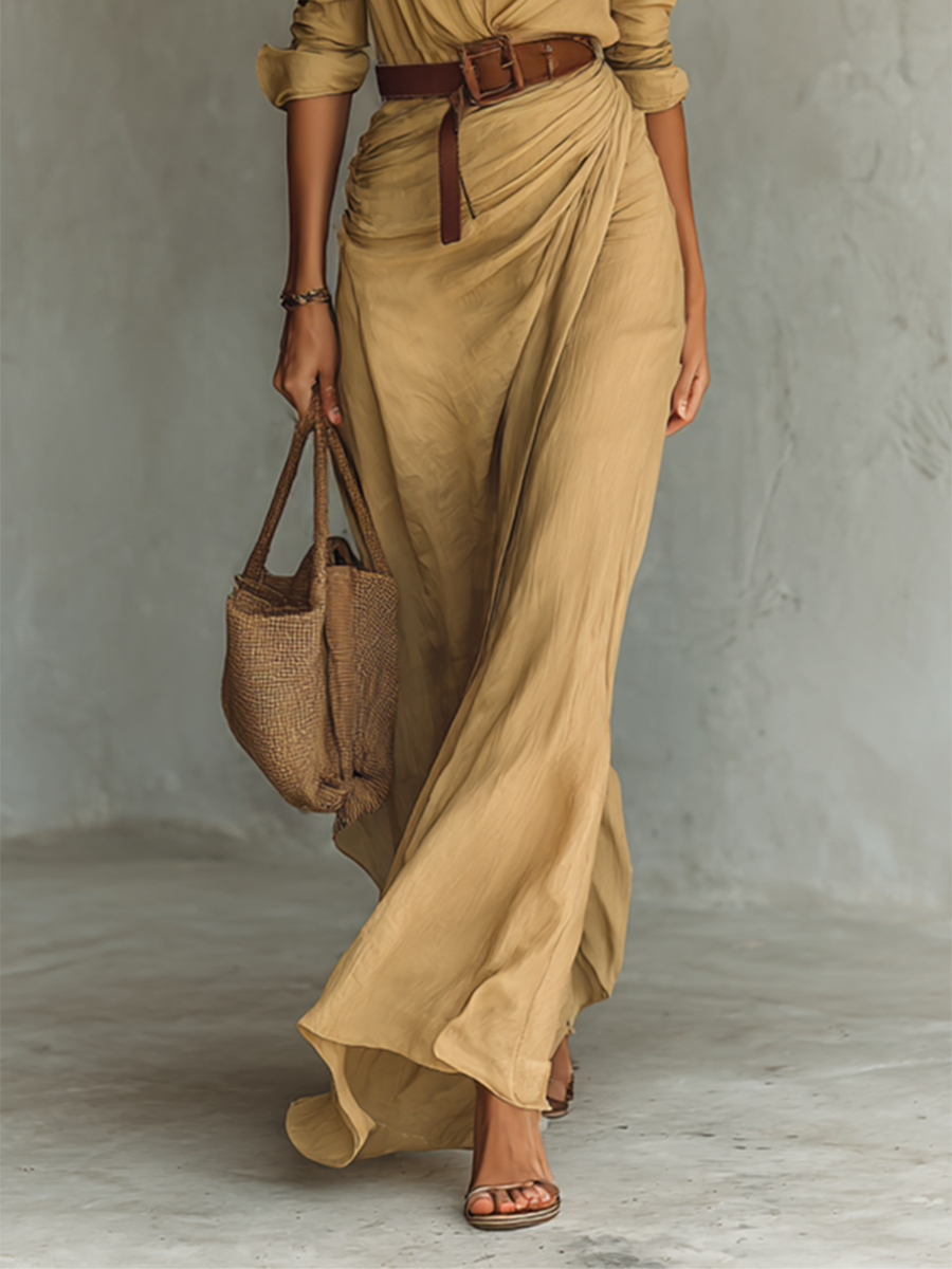 Xanthe linen shirt maxi dress – image 3