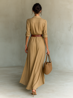 Xanthe linen shirt maxi dress – image 4
