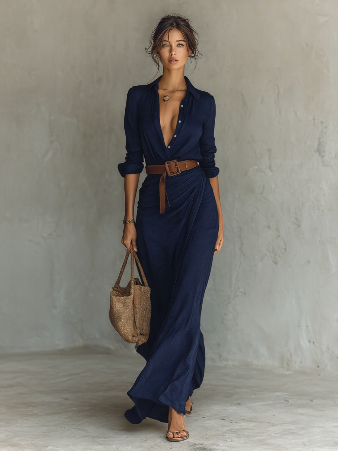 Xanthe linen shirt maxi dress – image 5