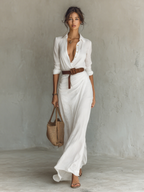 Xanthe linen shirt maxi dress – image 6