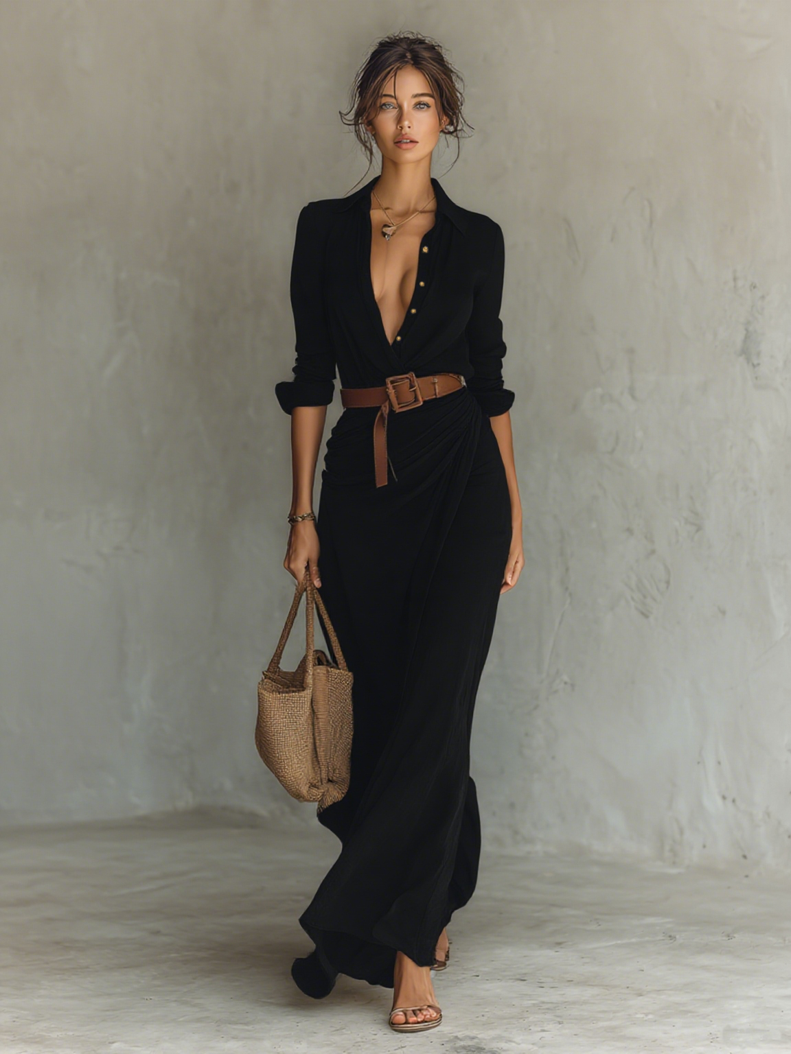 Xanthe linen shirt maxi dress – image 7