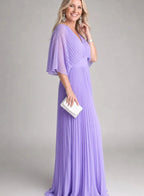 Anouk pleated maxi dress with flutter sleeves – image 2