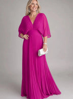Anouk pleated maxi dress with flutter sleeves – image 4