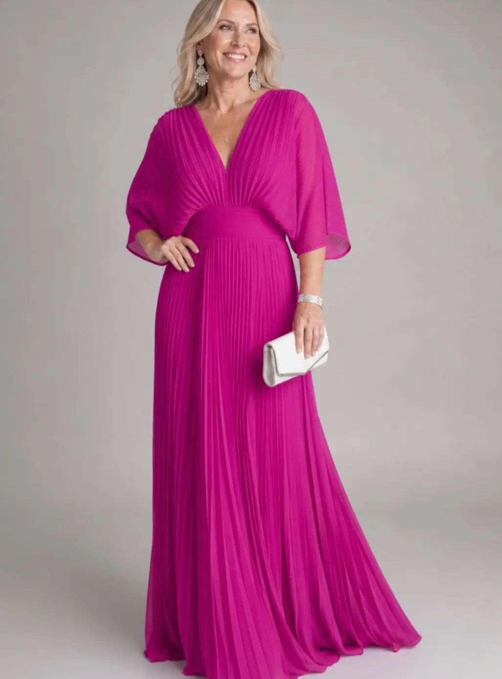 Anouk pleated maxi dress with flutter sleeves – image 4