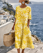 Talia floral summer midi dress with pockets – image 4