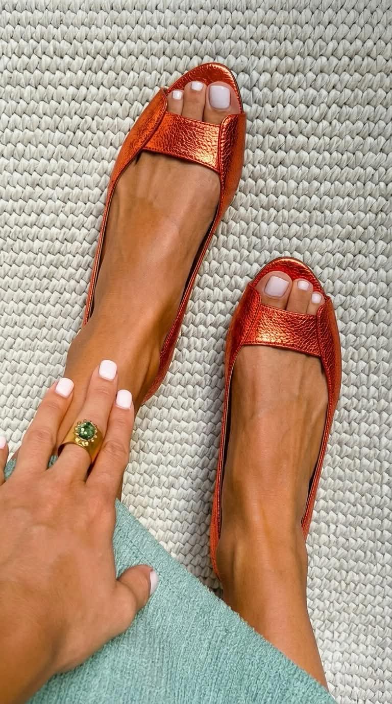 Pia | Polished Flat Sandals