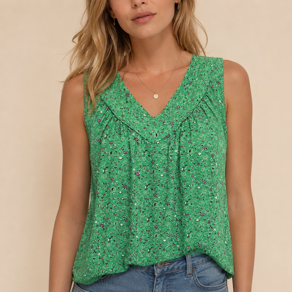Nadia sleeveless flowy top in white