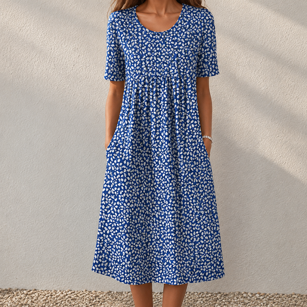 Erin floral midi dress in light blue