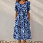 Erin floral midi dress in light blue