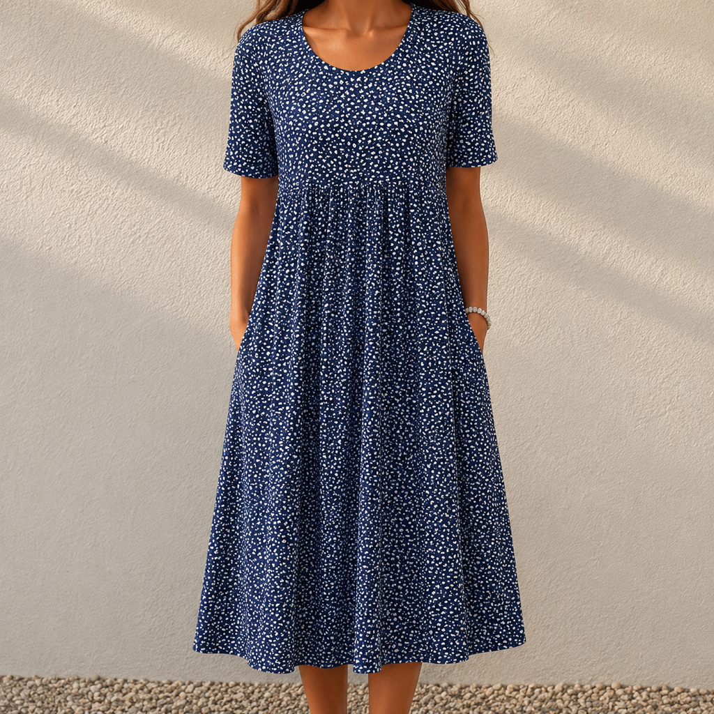 Erin floral midi dress in blue