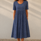 Erin floral midi dress in blue