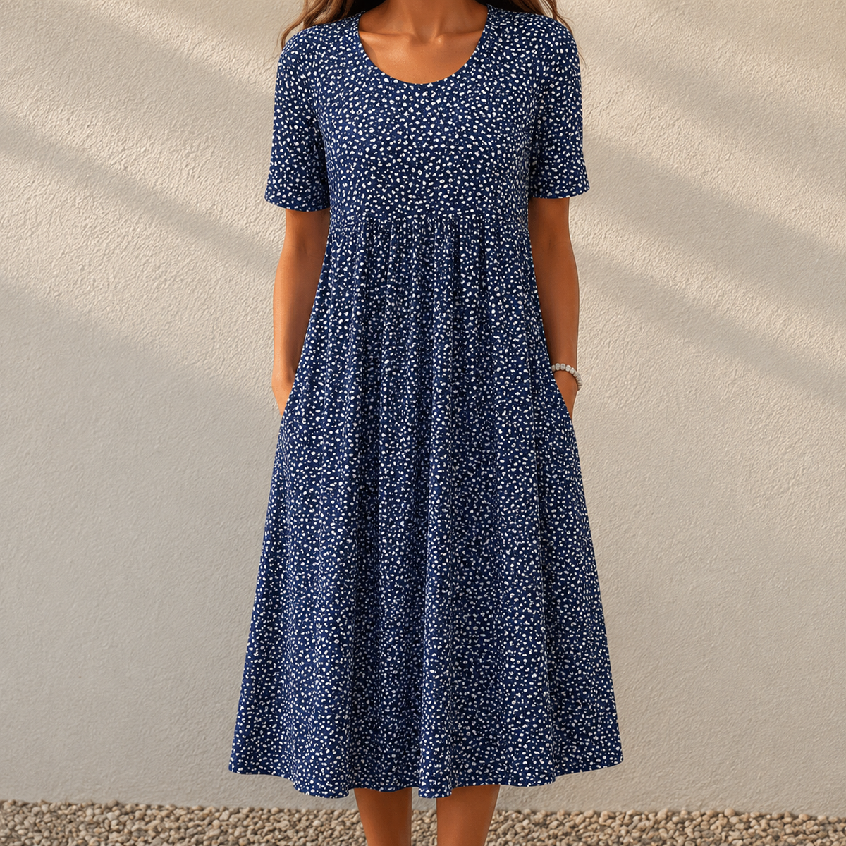Erin floral midi dress in blue