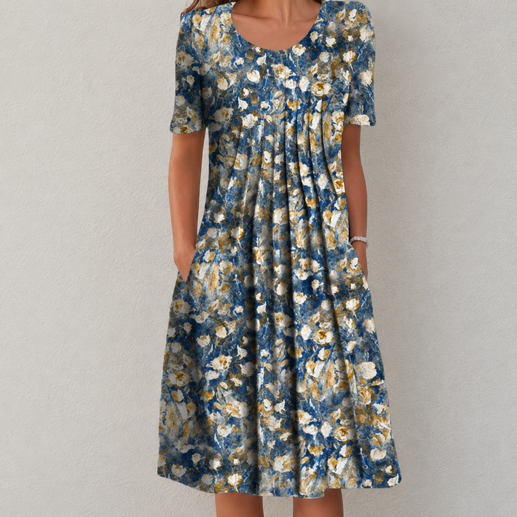 Erin floral midi dress in yellow