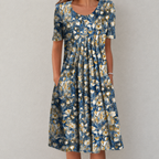 Erin floral midi dress in yellow