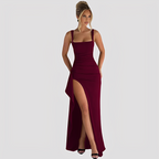 Kelly high split maxi dress in white